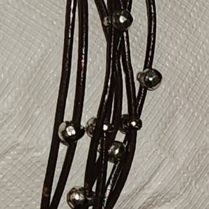 Lucky Brand Leather & Silver Toggle Bracelet NWT
